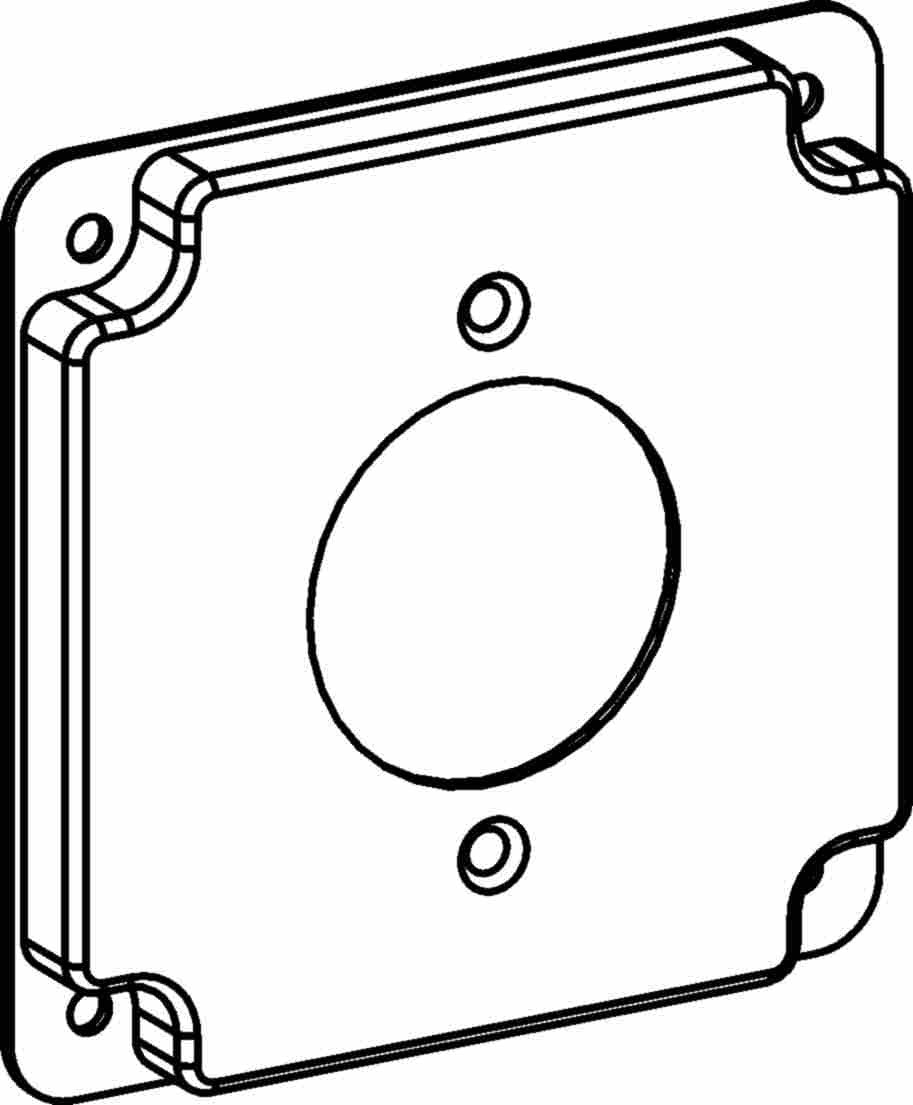 Orbit 4S 1/2 in Raised Power Outlet 1.75 in Industrial Cover 4406