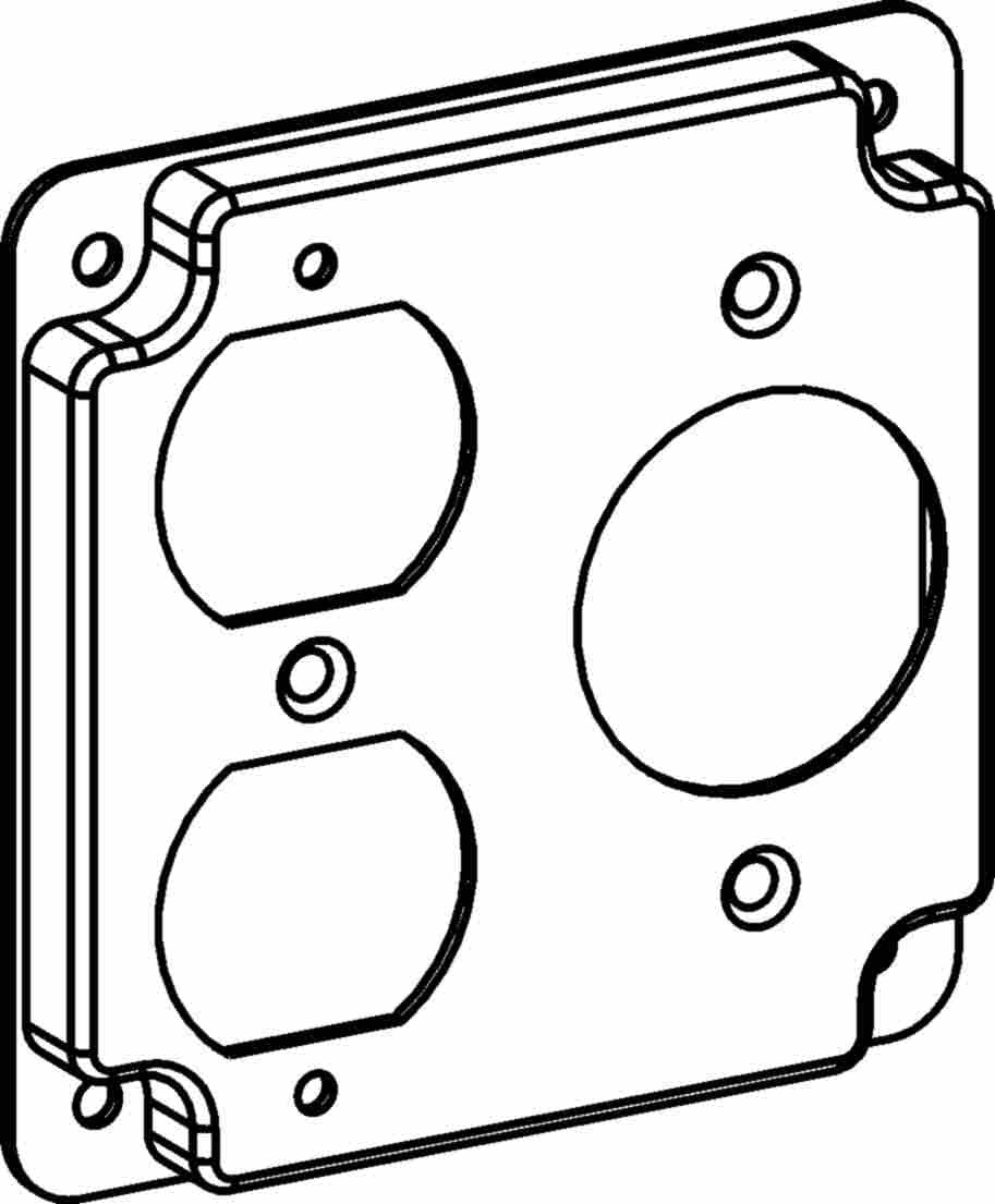 Orbit 4S 1/2 in Raised Duplex Receptacle Industrial Cover 4423