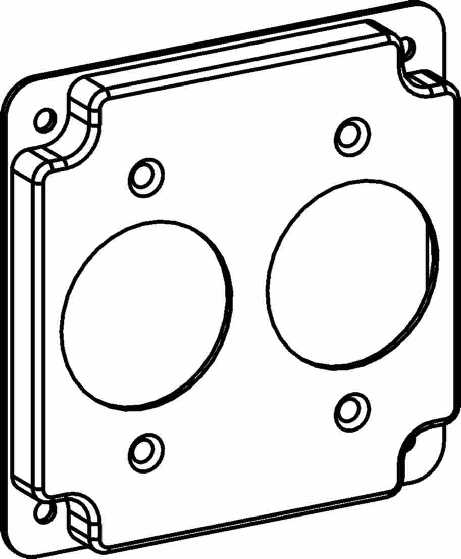 Orbit 4S 1/2 in Raised Single Receptacle Industrial Cover 4433