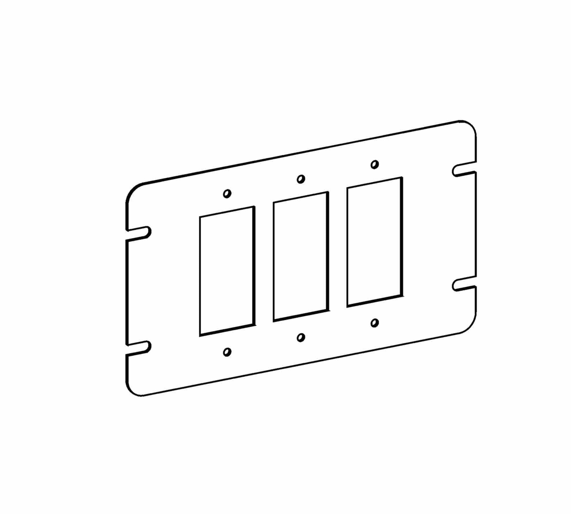 Orbit 3-Gang GFCI / Decorators Switch Box Cover 4M3-GFI