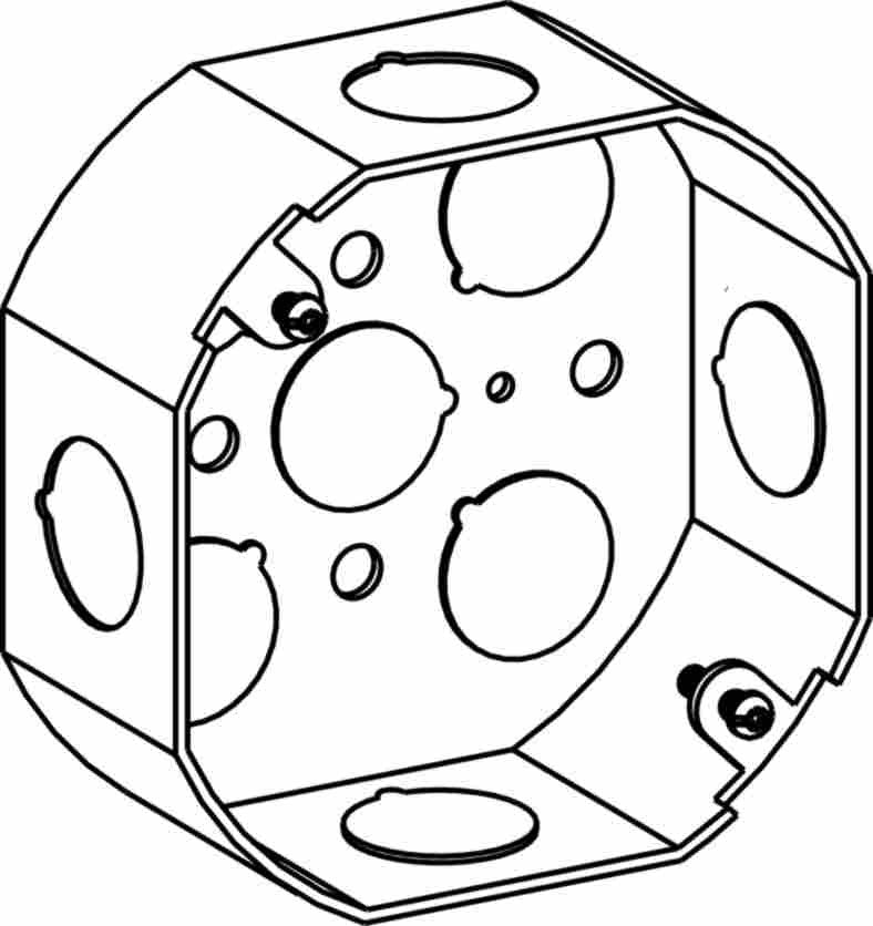 Orbit 4 in Octagon 1-1/2 in Deep 4O Octagon Steel Box 1/2 in Knockouts 4RB-50