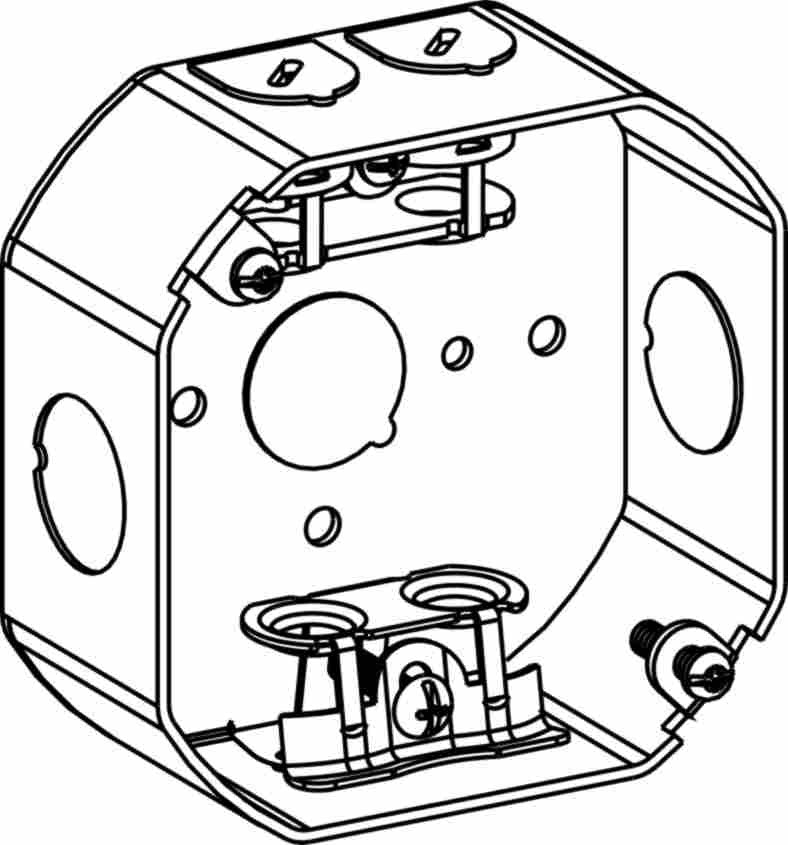 Orbit 4 in Octagon 1-1/2 in Deep 4O Octagon Steel Box MC Clamp 4RB-MC