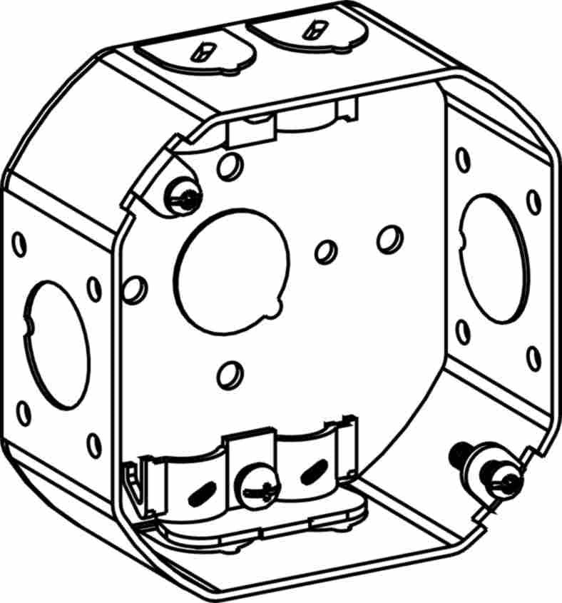 Orbit 4 in Octagon 1-1/2 in Deep 4O Octagon Steel Box NM Clamp 4RB-NM