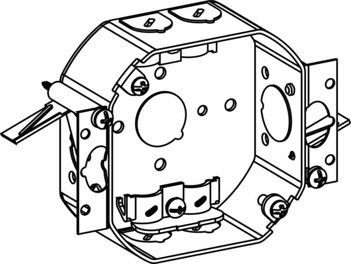 Orbit 4 in Octagon 1-1/2 in Deep 4O Octagon Steel Box NM Clamp Swing Bracket For Old Work 4RB-NM-SG