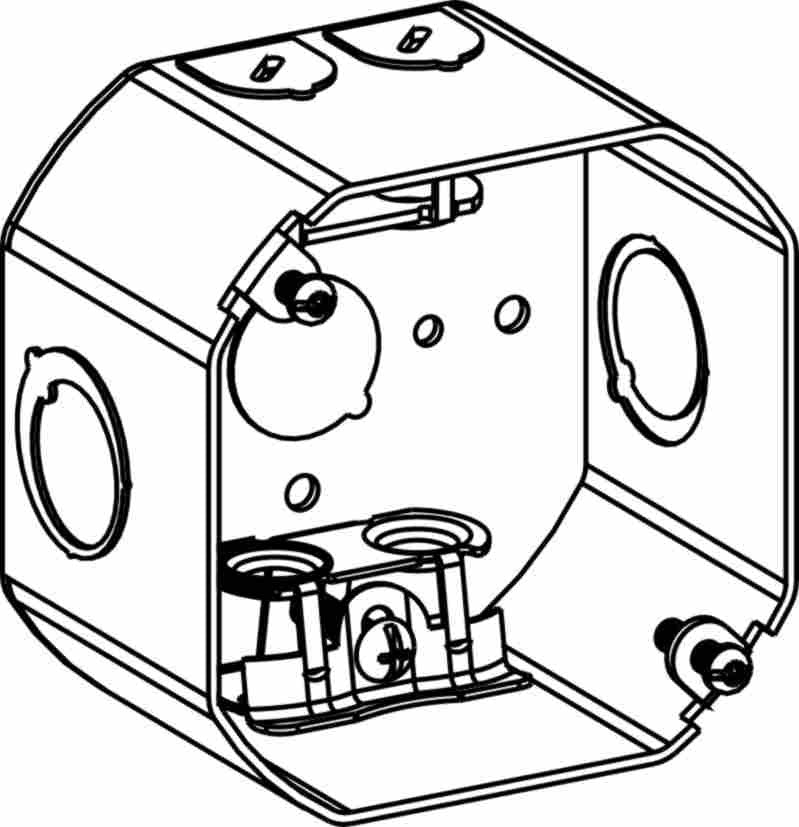 Orbit 4 in Octagon 2-1/8 in Deep 4O Octagon Steel Box MC Clamp 4RDB-MC