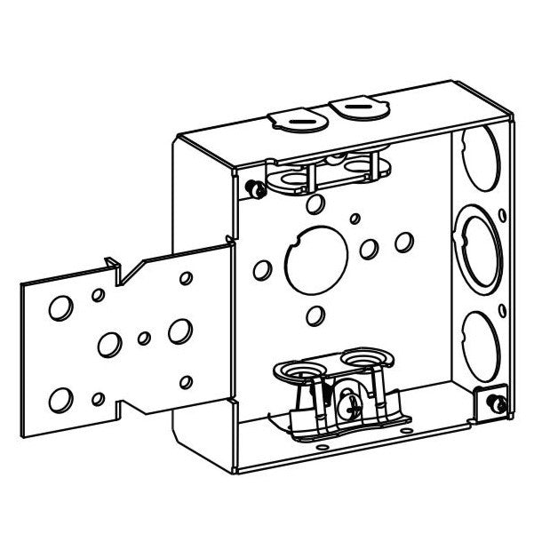 Orbit 4 in Square 1-1/2 in Deep 4S Square Steel Box MC Clamp B Bracket 4SB-MC-B