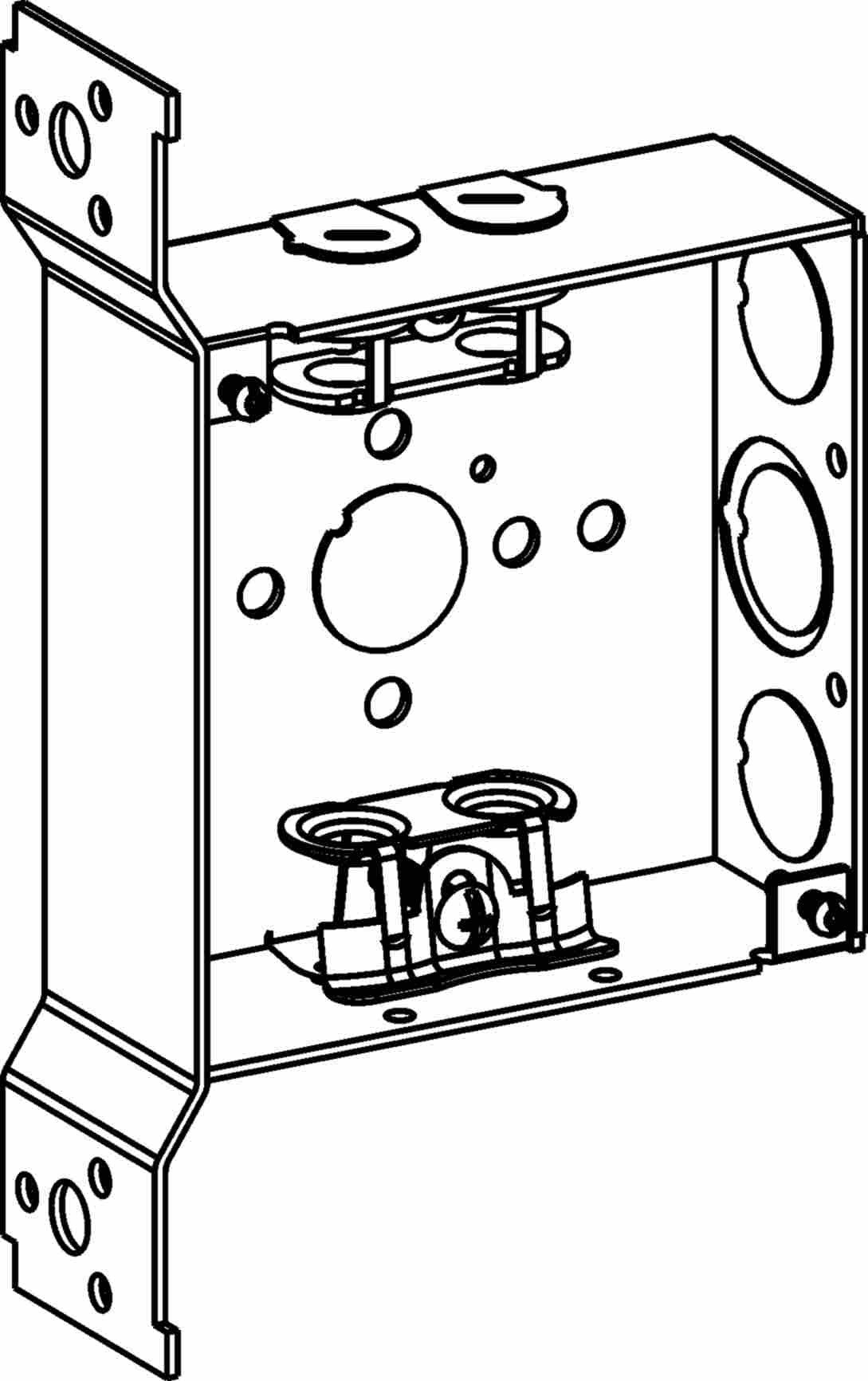 Orbit 4 in Square 1-1/2 in Deep 4S Square Steel Box MC Clamp FB Bracket 4SB-MC-FB