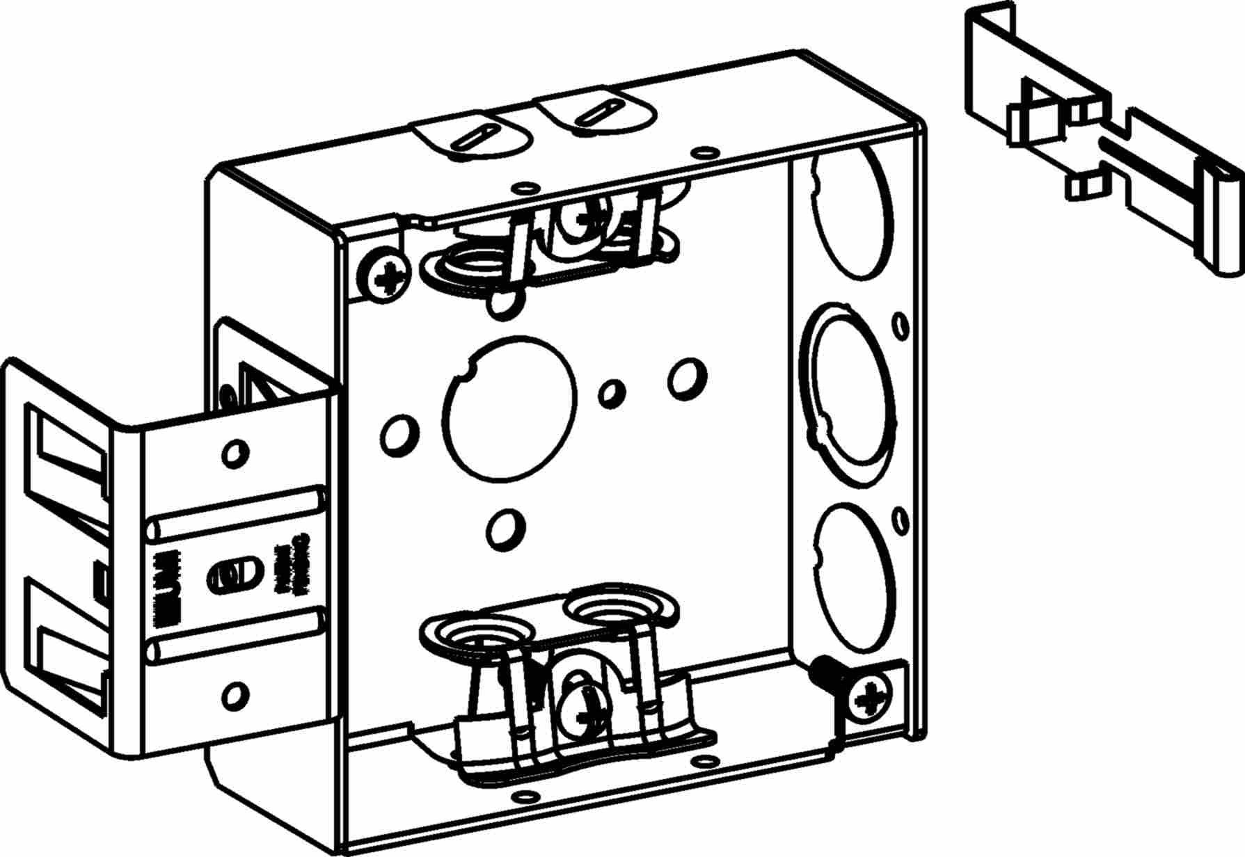 Orbit 4 in Square 1-1/2 in Deep 4S Square Steel Box MC Clamp MS Bracket 4SB-MC-MS