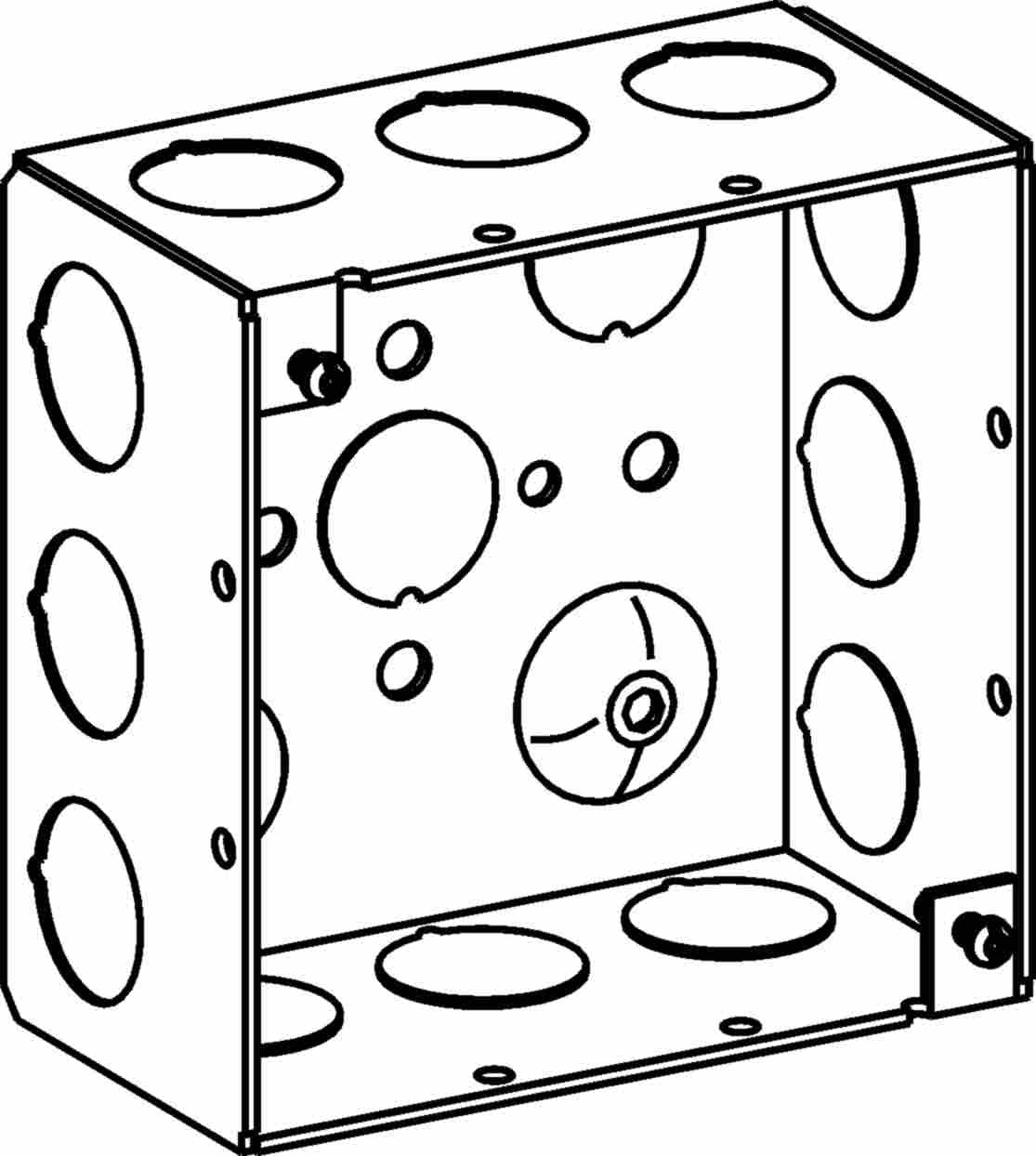 Orbit 4 in Square 2-1/8 in Deep 4S Square Steel Box 1/2 in Knockouts 4SDB-50