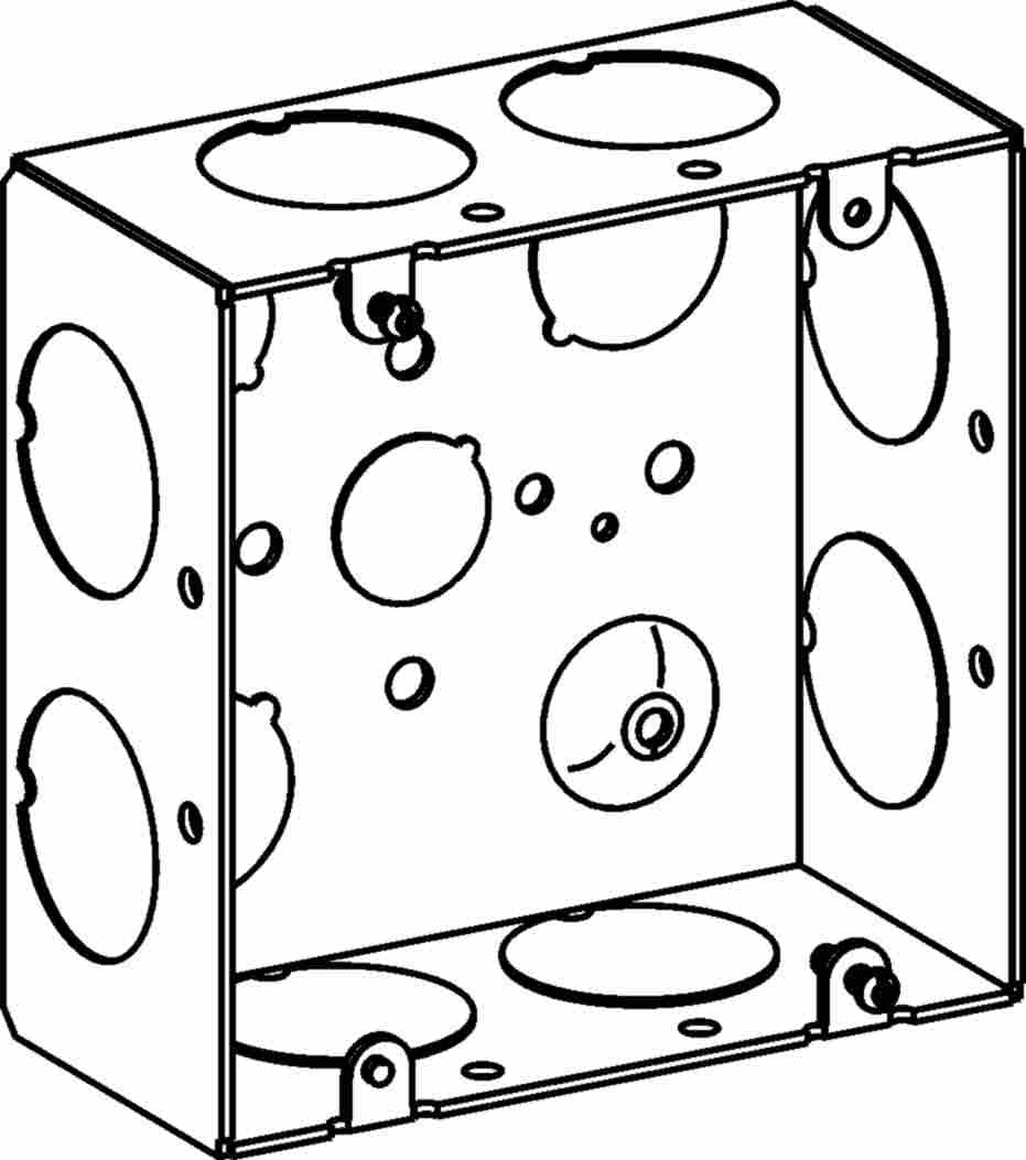 Orbit 4-11/16 in W X 4-11/16 in H 2-1/8 in Deep 5S Square Steel Box 1 in Knockouts 5SDB-100