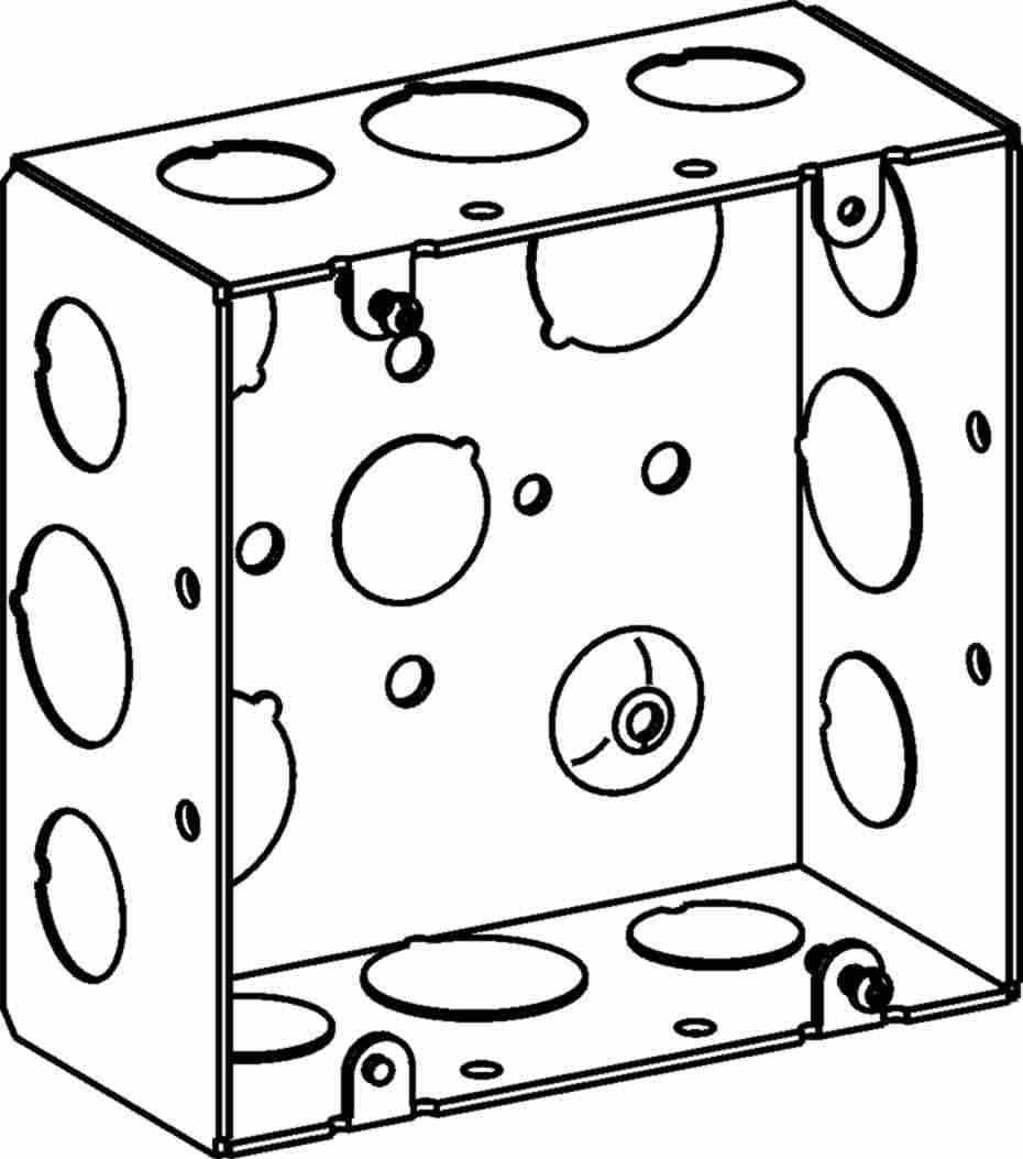 Orbit 4-11/16 in W X 4-11/16 in H 2-1/8 in Deep 5S Square Steel Box 1/2 in Knockouts, 3/4 in Knockouts 5SDB-50/75