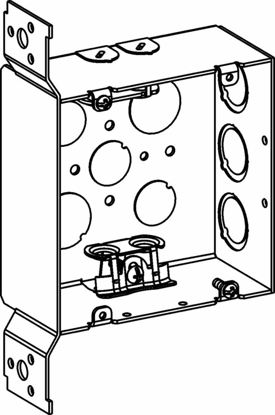Orbit 4-11/16 in W X 4-11/16 in H 2-1/8 in Deep 5S Square Steel Box MC Clamp, Bracket 5SDB-MC-FB