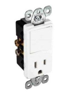 Orbit 15A Almond Decorative Combination Stack Switch and Receptacle DRDS15A