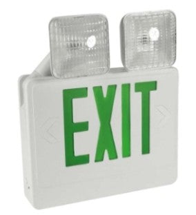 Orbit LED Exit and Emergency Combo with Adjustable Head, Black Housing, Red Letters EECLABR