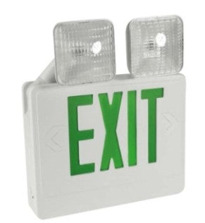Orbit LED Exit and Emergency Combo with Adjustable Head, Black Housing, Red Letters, Remote Capable EECLABRRC