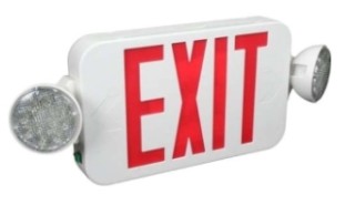 Orbit Micro Twithout Round Head LED Emergency and Exit Combo, Black Housing, Green Letters EECLMLEDBG