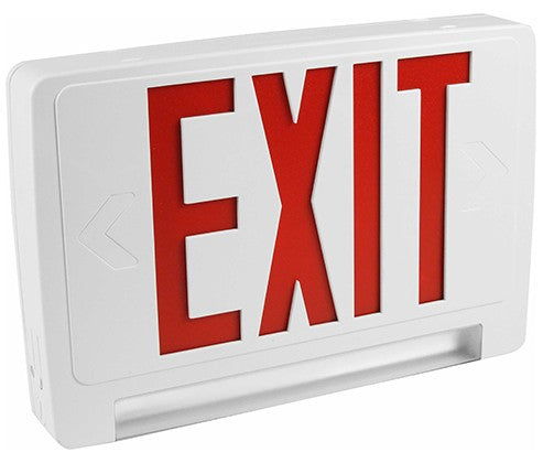 Orbit LED Tube Emergency and Exit Combo, White Housing, Red Letters, Self Diag EECLPLEDWRSDT