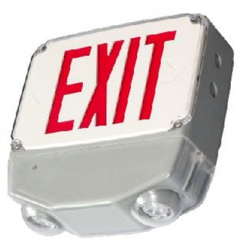 Orbit LED Wet Location. Emergency. and Exit Combo, Black Housing, 1 Face, Red Letters. Remote Capable ESBL2LB1RRC