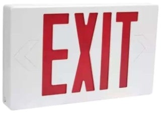 Orbit LED Exit Sign, Battery Backup, Black Housing, Red Letters, Remote Cap ESBLBRRC