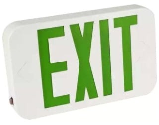 Orbit Micro LED Exit Sign, Batt Backup, White Housing, Red Letters, Remote Capable ESBLMWRRC