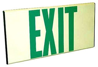 Orbit Selfilluminated Lowlevel Exit Sign, Green Letters ESIG