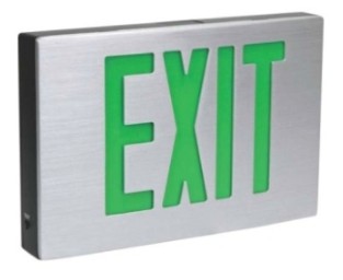 Orbit LED Cast Aluminum Exit Sign, Aluminum Housing, Aluminum Face Plate, 1 Face, Red Letters, Dual Circuit ESLAAA1R2C