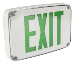Orbit Micro LED Wet Location Exit Sign, Black Housing, 1 Face, Green Letters, Battery Backup ESLN4MB1GEB