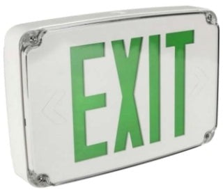 Orbit Micro LED Wet Location Exit Sign, Black Housing, 2 Face, Green Letters, Dual Circuit ESLN4MB2G2C