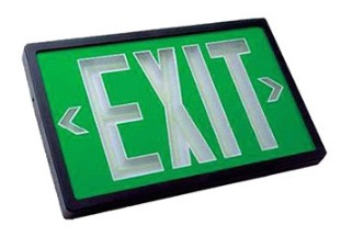 Orbit Selfilum Trit Exit Sign, White Housing, Red Face Plate, 2 Face, 10 Yrs ESNWR210