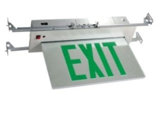 Orbit LED Recessed Edge-Lit Exit Sign, White Casing, 2 Face, Red Letters, Battery Backup, S Dia ESREW2REBSDT