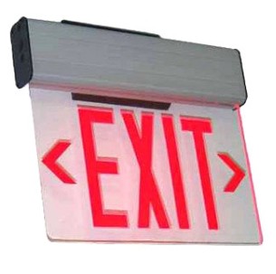 Orbit LED Surface Edge-Lit Exit Sign, Black Casing, 1 Face, Green Letters, AC Only ESSEB1GAC