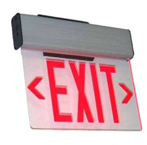 Orbit LED Surface Edge-Lit Exit Sign, Black Casing, 2 Face, Red Letters, AC Only ESSEB2RAC