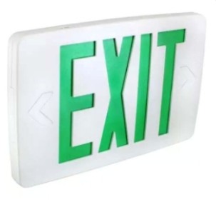 Orbit Thin LED Exit Sign, Black Housing, Green Letters, 2 Face, AC Only ESTBGAC