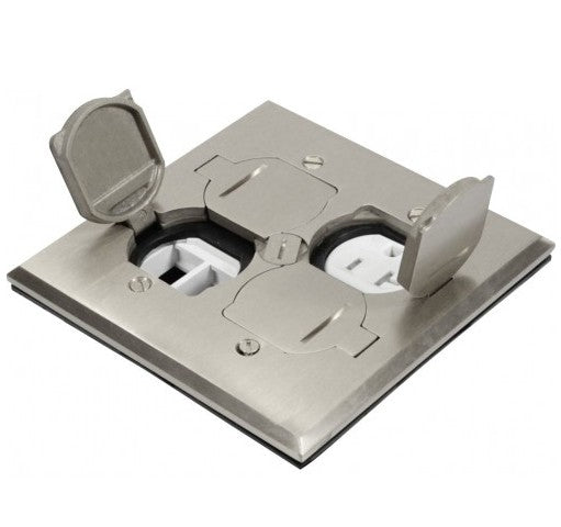 Orbit Floor Box Flip Type(Sqr.Plt)Wrcpt.(T.R.) and (Kjh 4 P), Cvr Only, Stainless Steel FLBDLCSS
