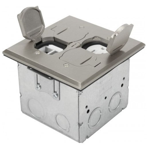 Orbit Floor Box Flip Type (Sqr. Plt)Wrecept.(T.R.) and (Kjh 4 P), Stainless Steel FLBDLSS