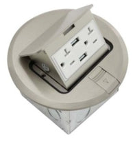 Orbit Floor Box Popup Rnd. Recept.(T.R.), USB, 5 VDC 2.1 A S.Stl. FLBPUDURSS