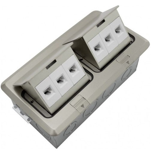 Orbit Floor Box Popup with 2 Low Voltage (RJ45), Stainlestainless Steel Steel FLBPULLSS