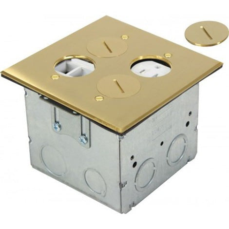 Orbit Floor Box Rnd Plug Type, (Sqr. Plt)Wrecept.(T.R.) and (Kjh 4 P), Bronze FLBR2GDLBR