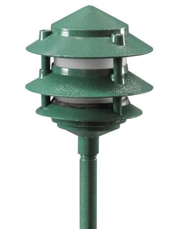 Orbit LED 2W Outdr 3 Tier Pgoda Frstd Lens Cst Aluminum, 12V, 4700 Kgrn L2030GNFCW