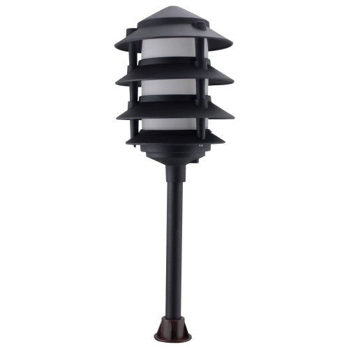 Orbit LED Outdr 4 Tier Pgoda Clr Lens Cst Aluminum, 12V, 4700 Kblk L2040BCBKCW