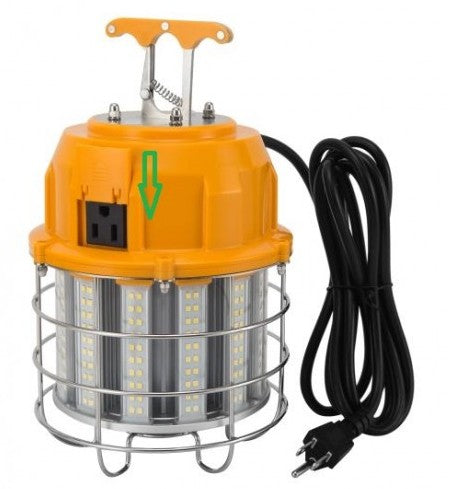 Orbit LED Temporary Light, 10 Ft Male Plug, Female Receptacle, 60w, 5000K LTL60WCW