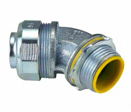 Orbit Insulated Liquidtight Conn, Malleable Iron, 45DEG, 3/8 in MLTI4538