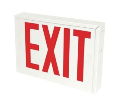 Orbit LED Ny Steel Exit Sign, Black Housing, 2 F, Battery Backup NYESLB2EB