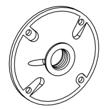 Orbit 4 in Round WP Cover 1 1/2 in Thread Hole White RC1W