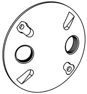 Orbit 4 in Round WP Cover 2 1/2 in Holes White RC2W