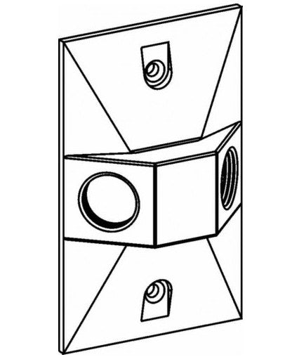 Orbit WP Rect. Cover 2 1/2 in Thread Holes Bz RE2BR