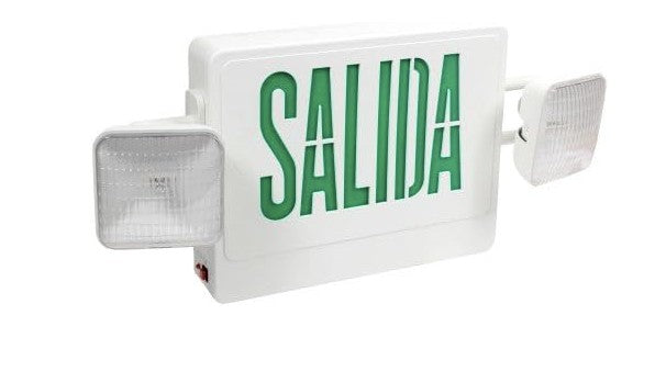 Orbit LED Salida Exit & Emergency Combo, White Hsg, Red Letters SECLR