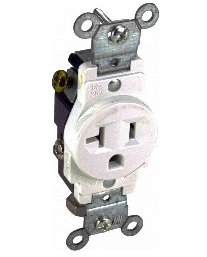 Orbit 20A 120V Single Receptacle White SR20W