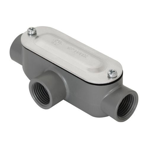 Orbit Type T Al Threaded Conduit Body 3 in Stamped Al Cover + Gasket T300AS