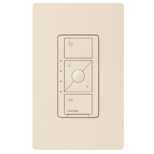 Lutron Caseta fan and light control in Light Almond